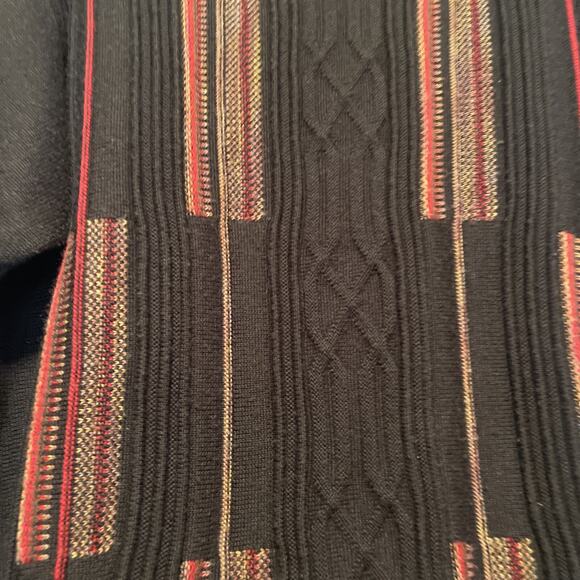 Vintage Claudio M Sweater Mens Medium Black Pullover Cable Knit 50% Wool - Picture 2 of 9